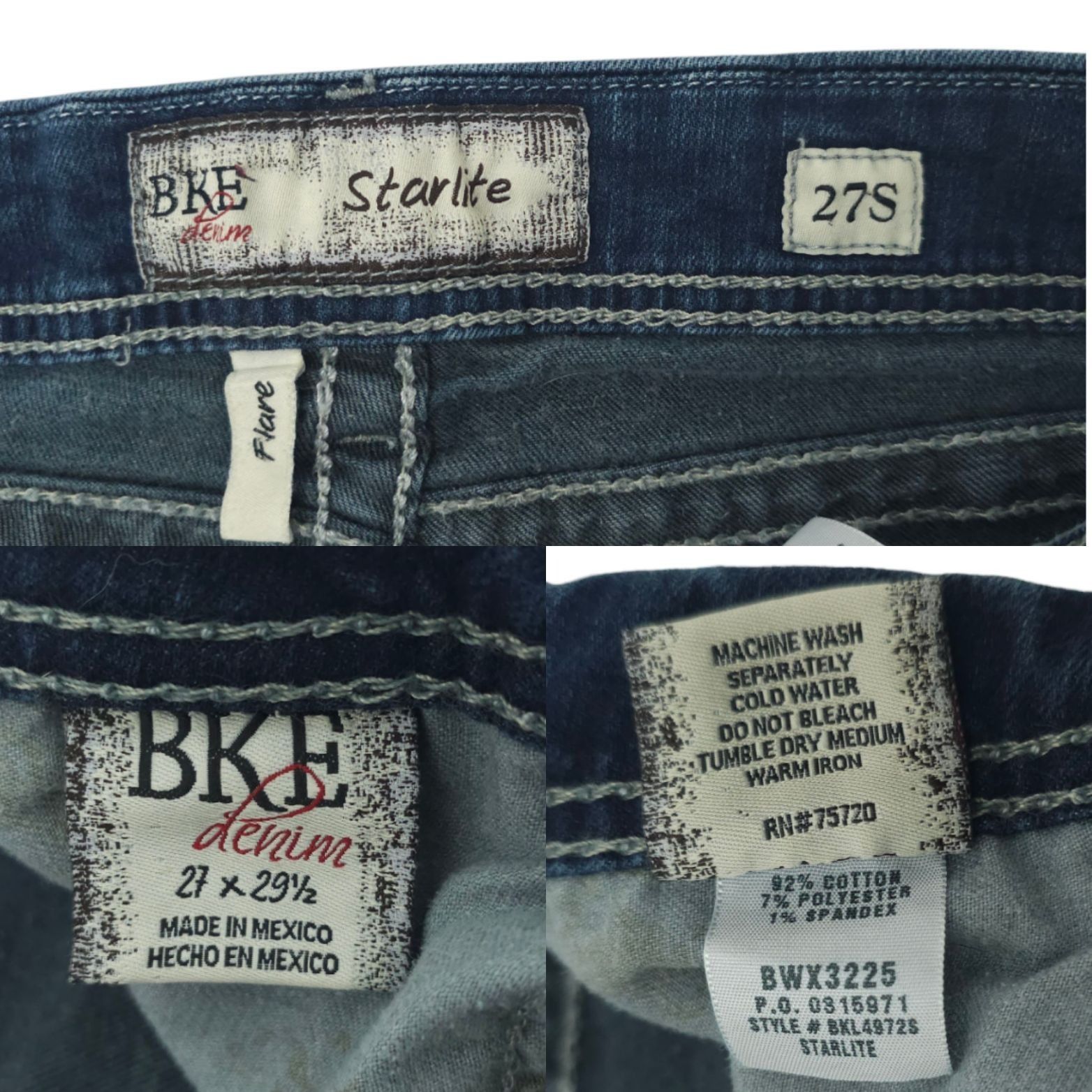 BKE BKE Buckle Starlite Stretch Boot Flare Jeans Womens 27S Low Size 29" - 8 Thumbnail