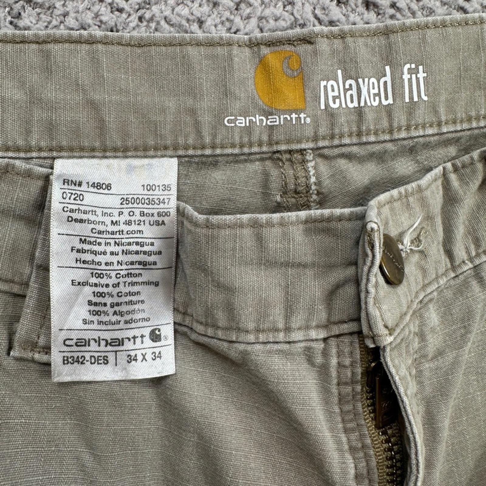 Carhartt Carhartt B342 DES Relaxed Fit Cargo Pants 34x34 Khaki Men Size US 34 / EU 50 - 5 Thumbnail