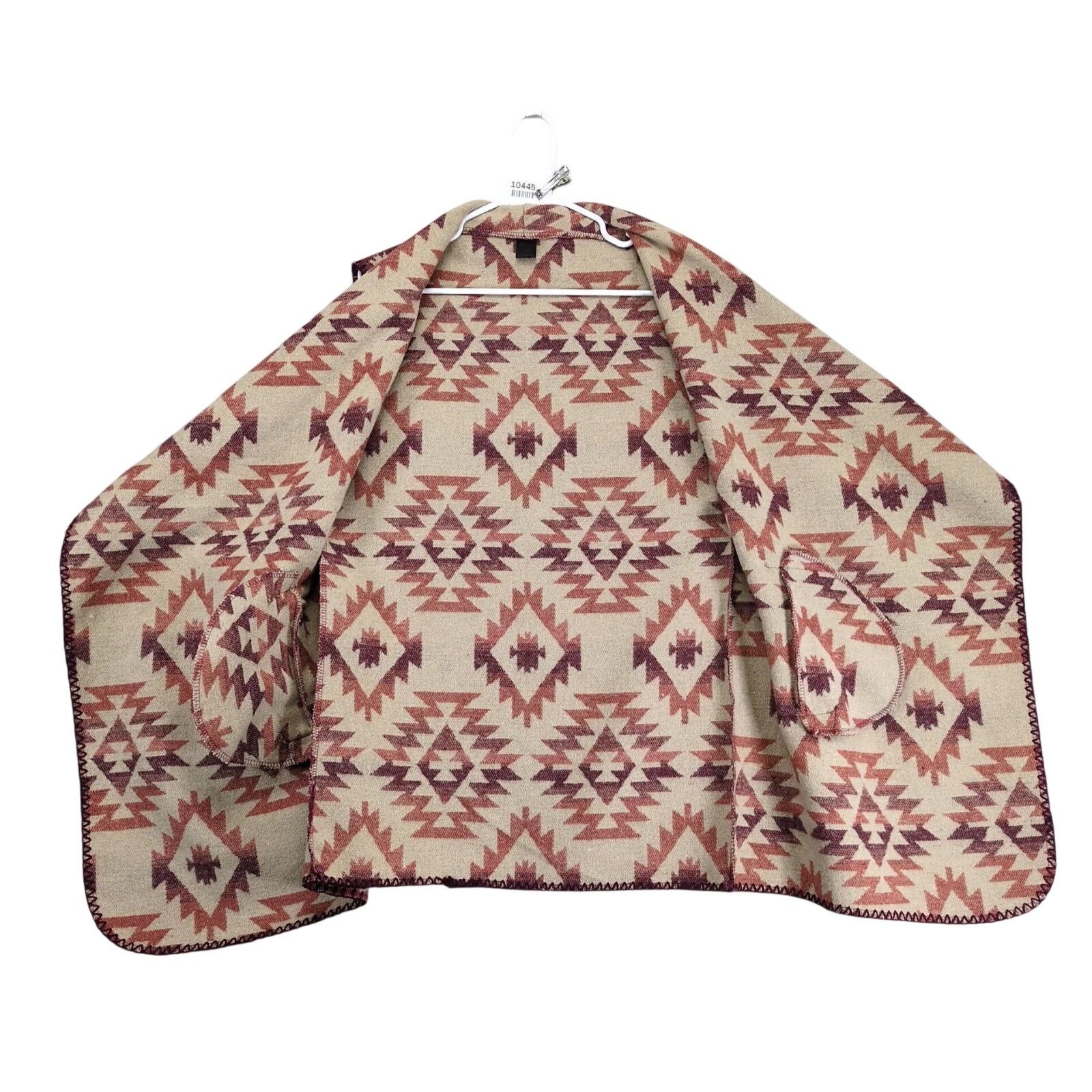 Other Southwestern Aztec Fleece Open Vest Women's L Drape Pockets Size L / US 10 / IT 46 - 2 Thumbnail