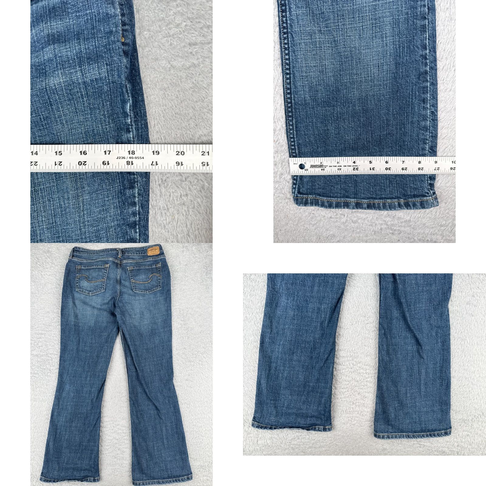 Vintage SONG Jeans Womens Flared Denim Blue Medium Wash 23x31 Cotton Blend 5-Pocket Regular Rise Mid 8.5-10.5 in Size 0 Size 25" / US 0 / IT 36 - 9 Thumbnail