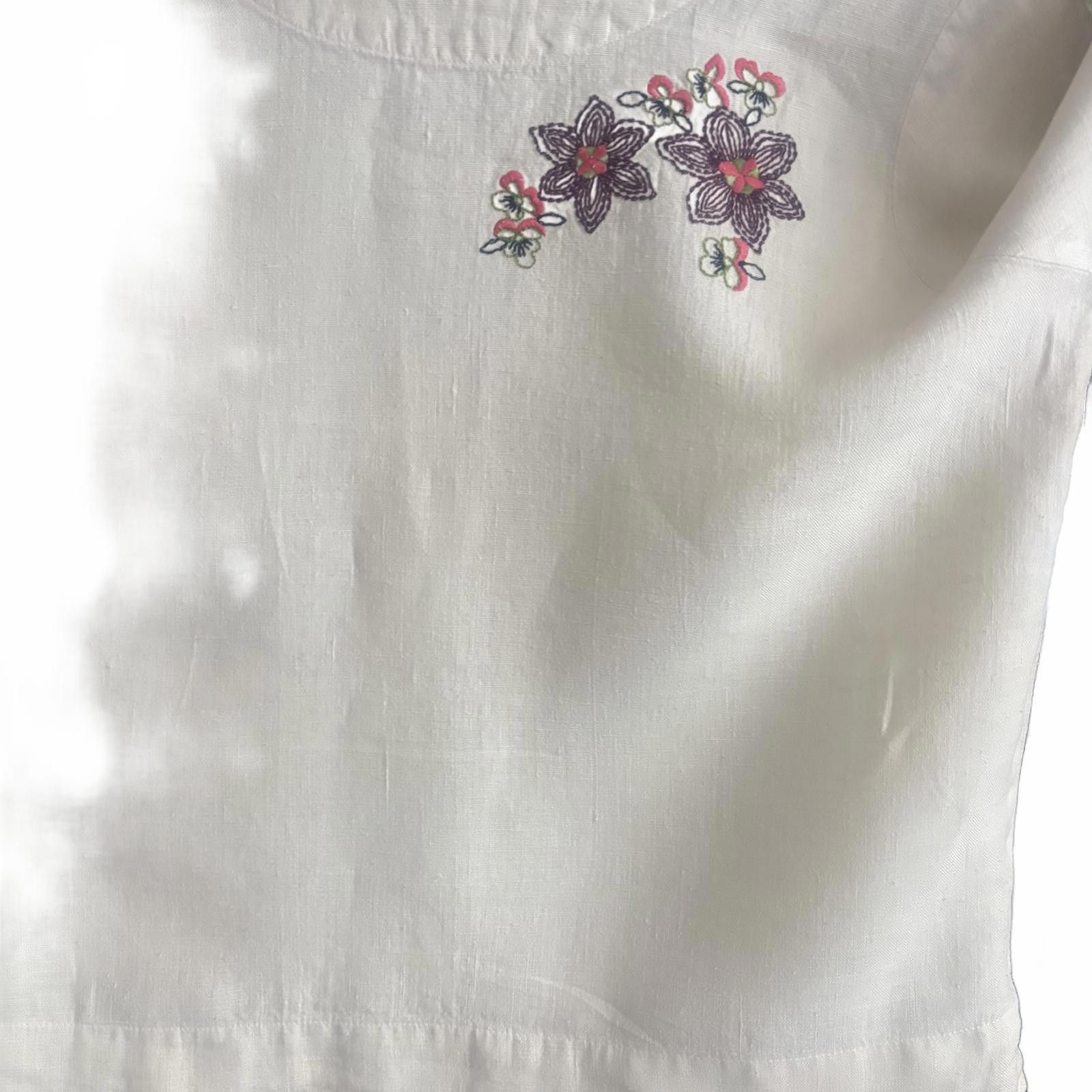 Other Hot Cotton By Marc Ware Embroidered Linen Shirt Size M / US 6-8 / IT 42-44 - 2 Thumbnail