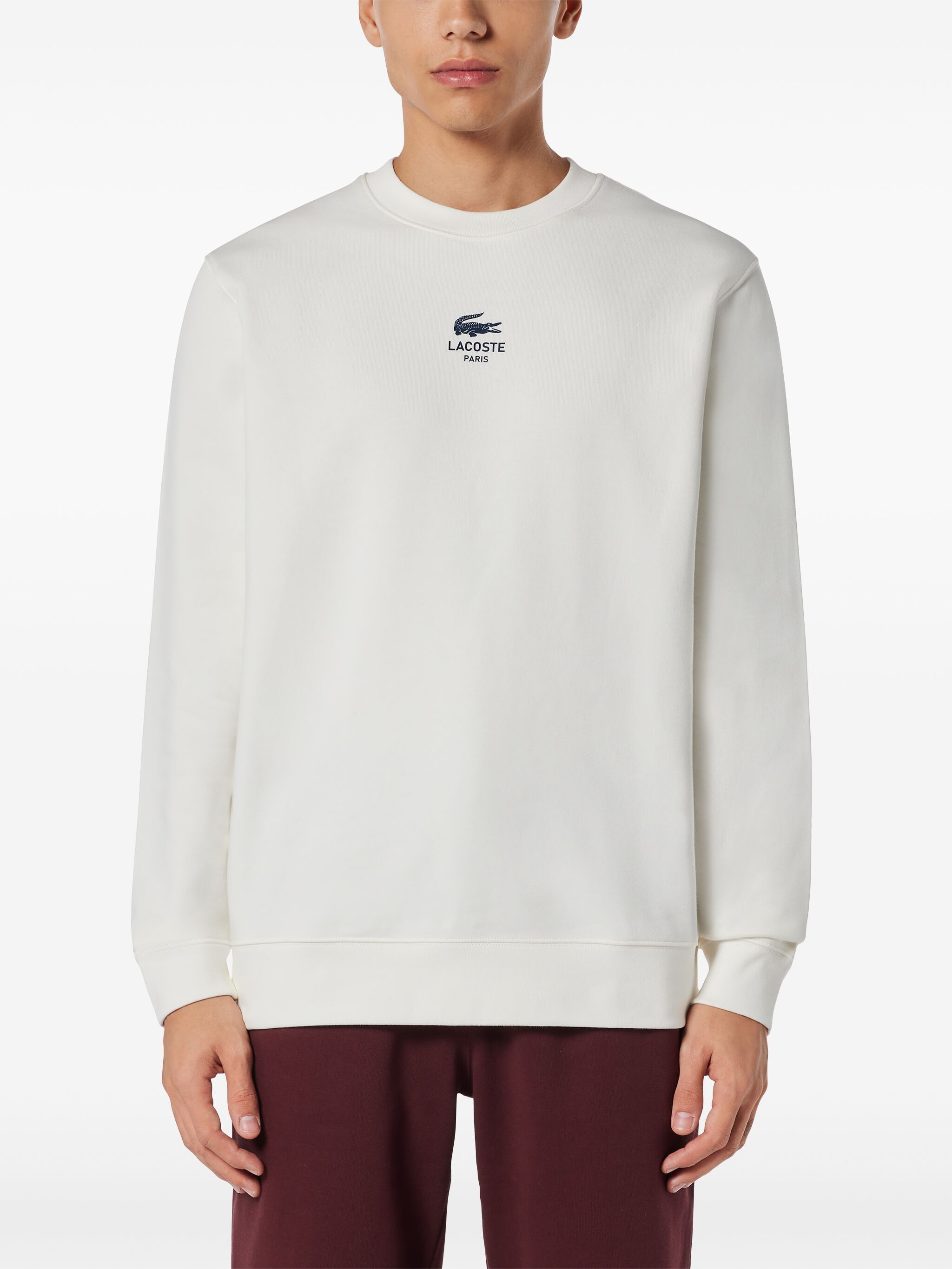 Lacoste o1s22i1n1124 Classic Fit Crewneck Sweatshirt in White Size US M / EU 48-50 / 2 - 2 Thumbnail