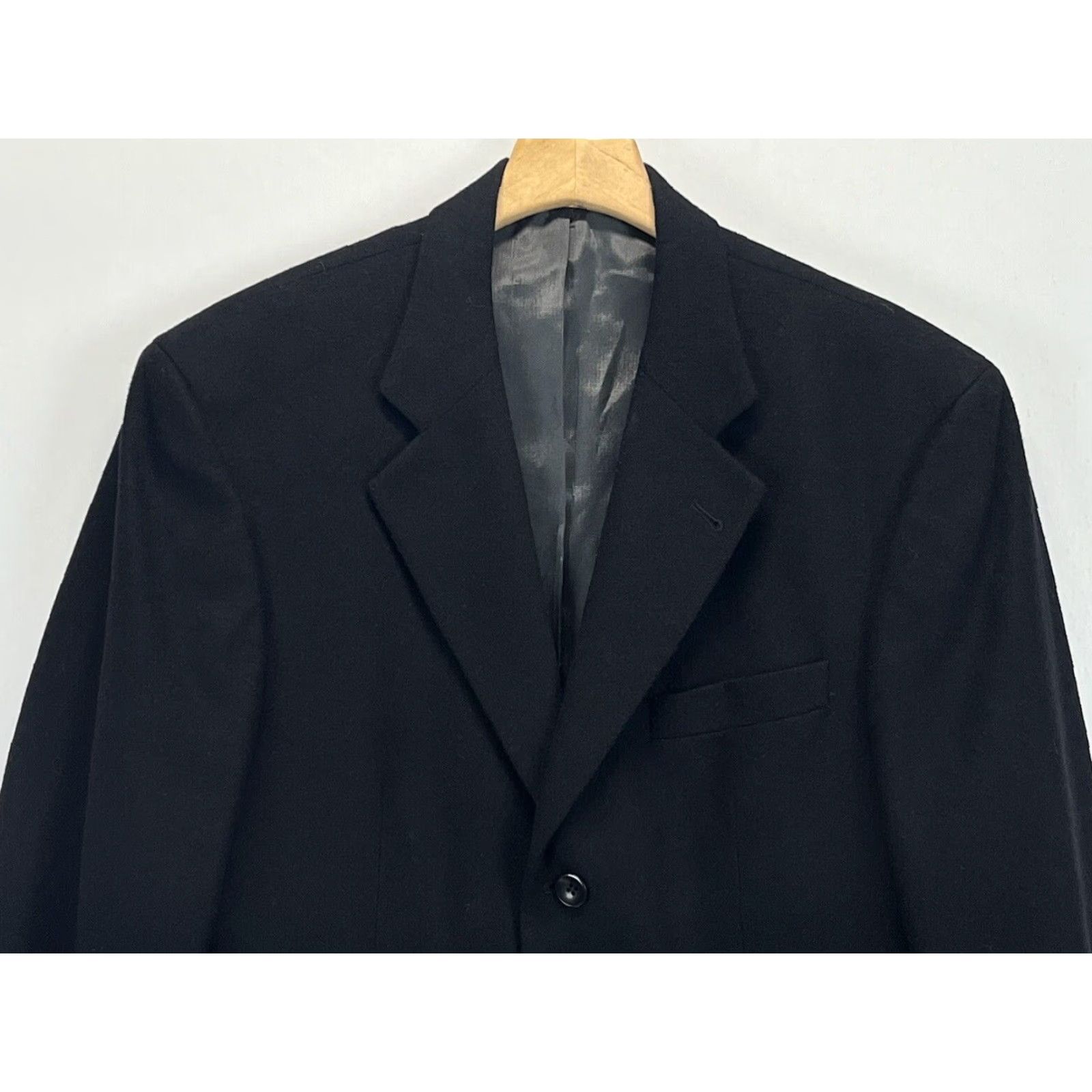 Oscar De La Renta Oscar de la Renta Blazer Wool Cashmere Blend Sport Coat Sz 39R Black GUC Men Size 40R - 3 Thumbnail