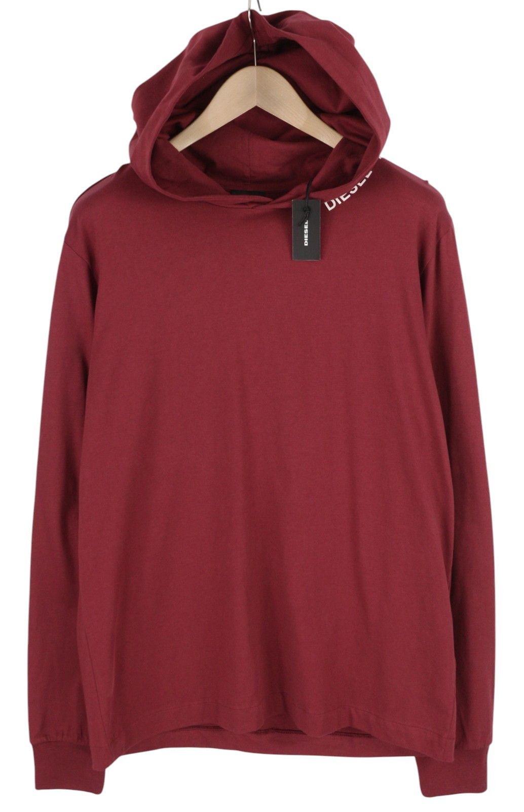 Diesel UMLT-JIMMIES L Burgundy Hooded Logo T-Shirt 41003 Size US L / EU 52-54 / 3 - 1 Thumbnail