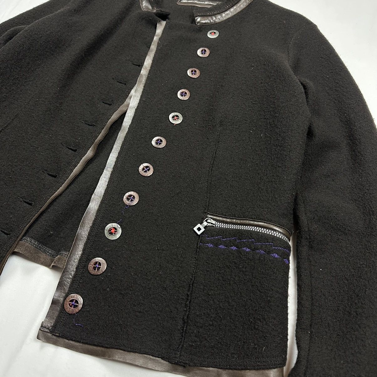 Marithe + Francois Girbaud 00s Marithe Francois Girbaud Asymmetrical Napoleon Jacket Size L / US 10 / IT 46 - 4 Thumbnail