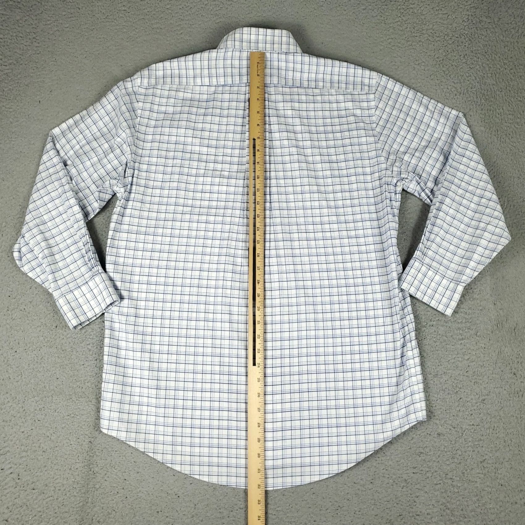 Brooks Brothers Brooks Brothers Shirt Mens 15.5 Blue Plaid Dress Button Up Long Sleeve Size 42R - 3 Thumbnail