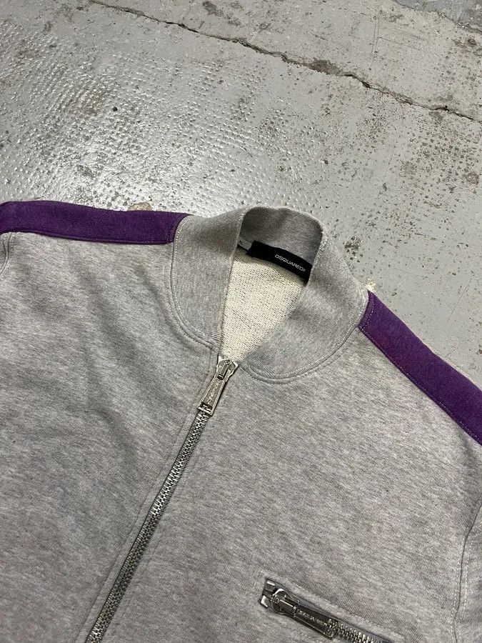 Dsquared2 2000s Dsquared2 Logo Zip-Up Grey Purple Sweater Size US M / EU 48-50 / 2 - 5 Thumbnail