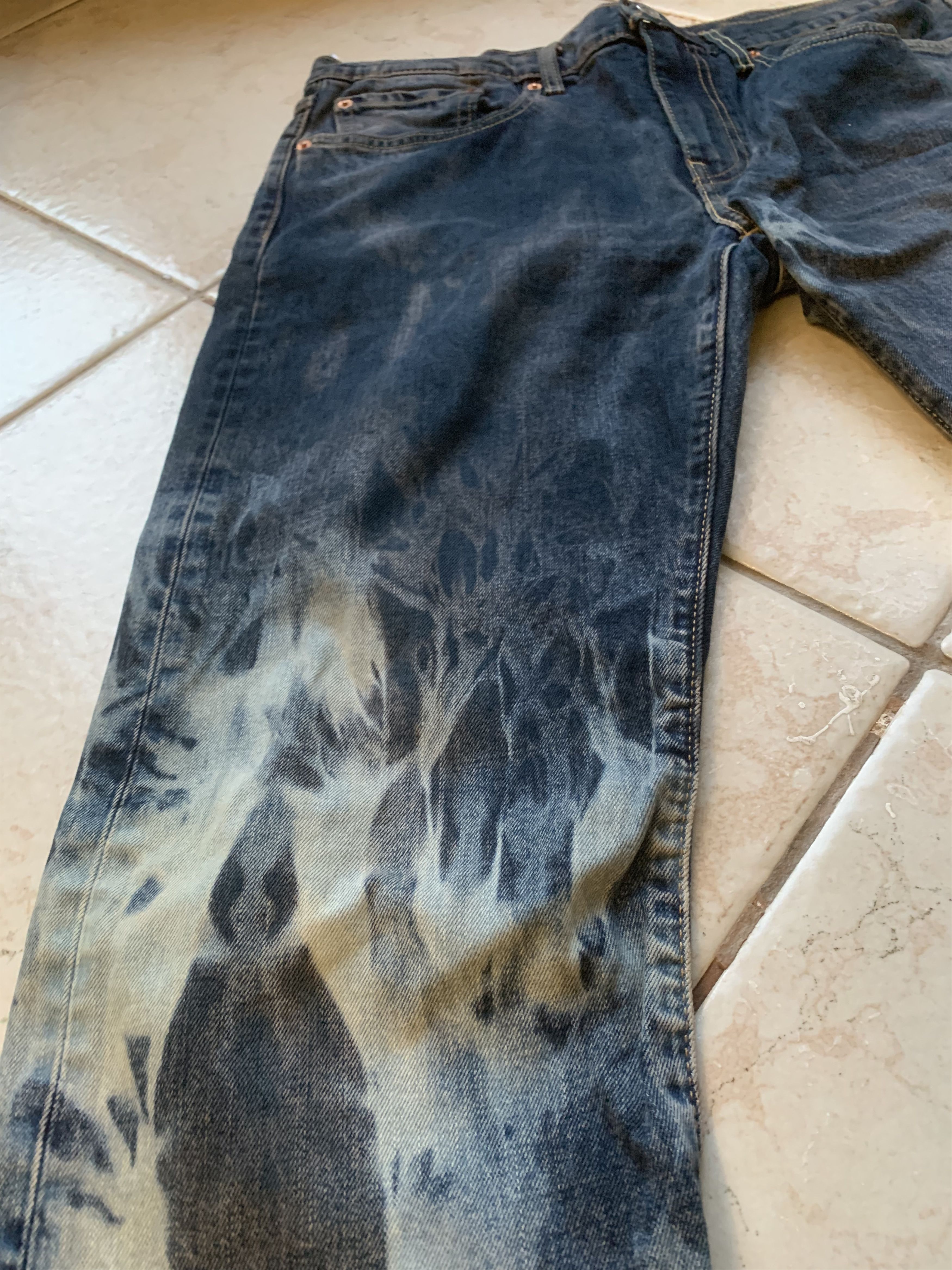 Levi's Brand new Levis + awesome bleached custom “ghosts shades” Size US 32 / EU 48 - 3 Thumbnail