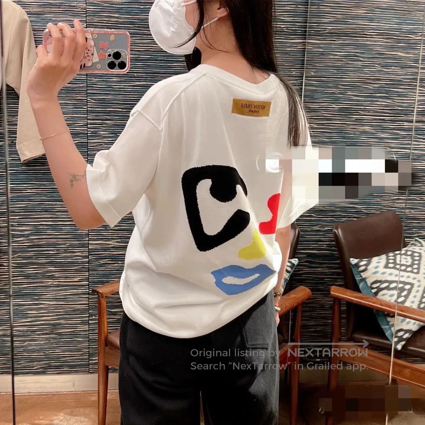 Louis Vuitton Louis Vuitton White Graphic Knit T-shirt. Size US L / EU 52-54 / 3 - 7 Thumbnail