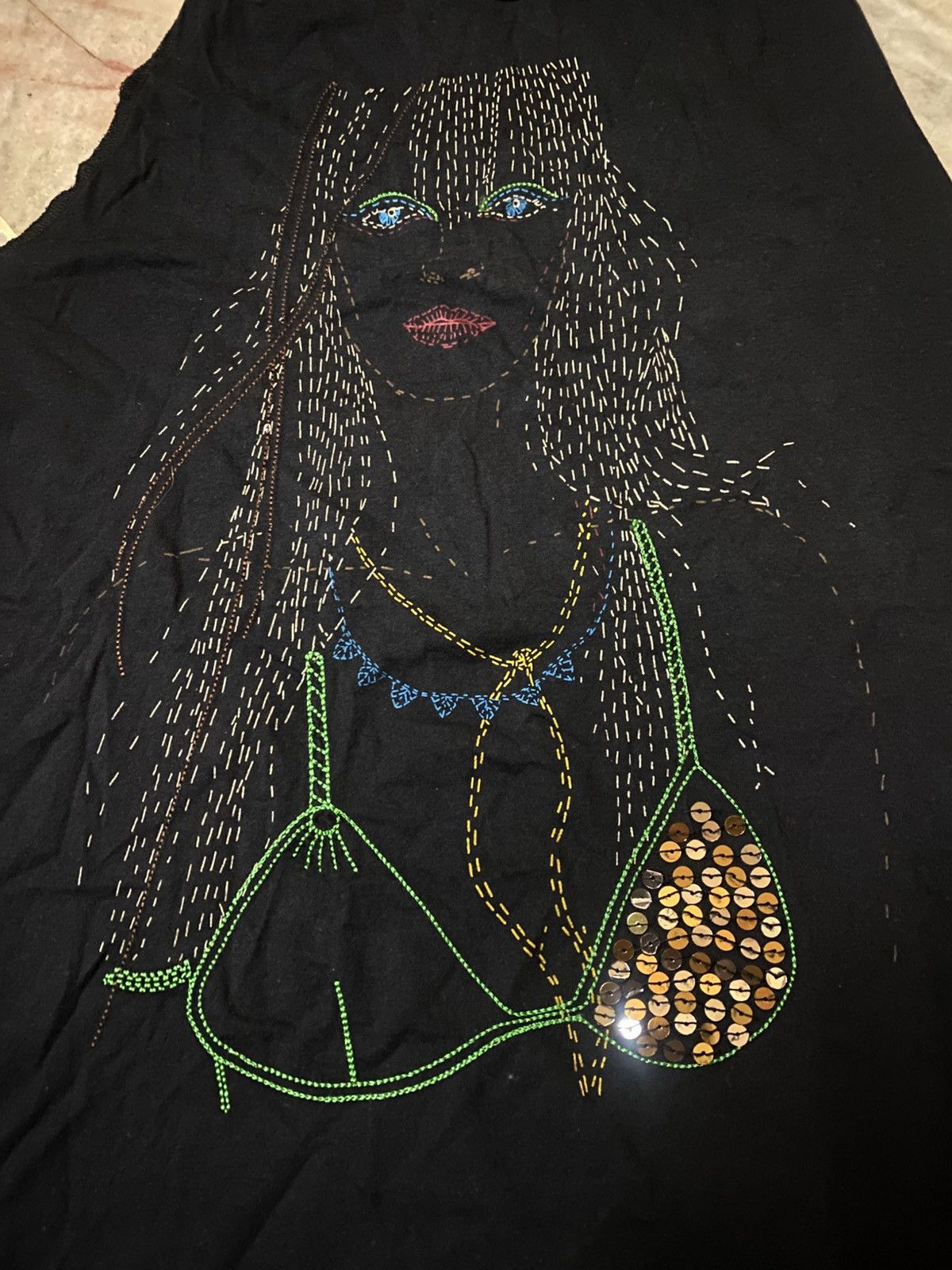 See by Chloe See By Chloe Embroidery And Sequin Detailing Black Tank Top Size XS / US 0-2 / IT 36-38 - 2 Thumbnail