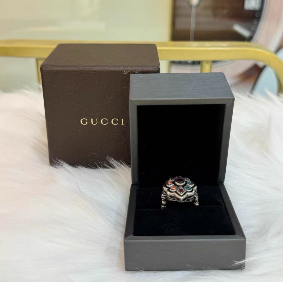 Gucci Gucci Crystal-encrusted open ring -z2505 Size ONE SIZE - 5 Thumbnail
