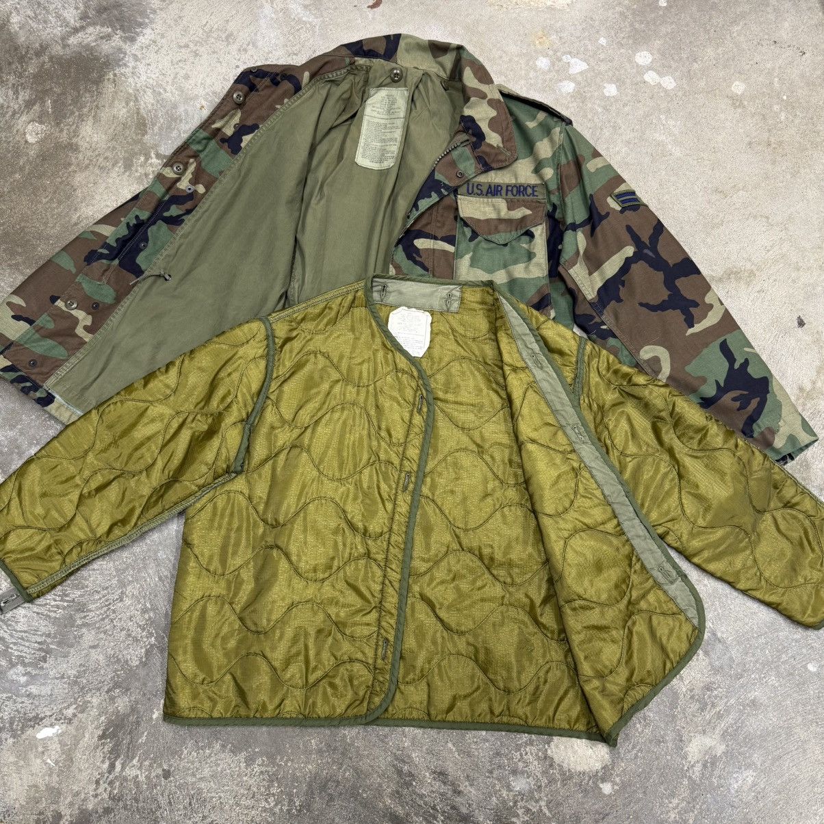Vintage USAF M-65 Woodland Field Jacket w/ Liner / Small Regular Size US S / EU 44-46 / 1 - 3 Thumbnail