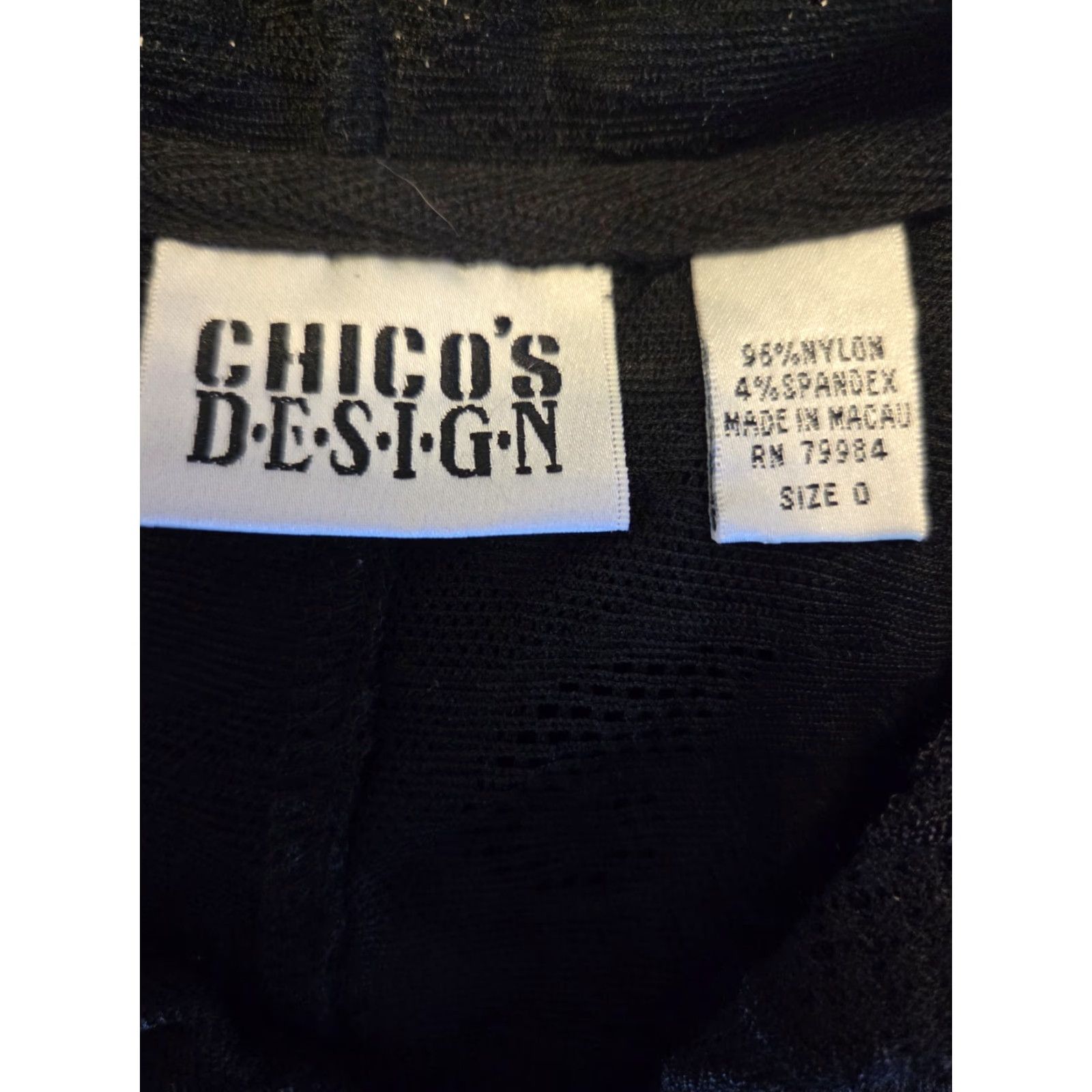 Vintage VINTAGE Chico's Design Black Lace Full Zip Hoodie Jacket Hoodie Womens Small 0 Lace Up Full Zip Easy Care Black Mens Girls Size XS / US 0-2 / IT 36-38 - 6 Thumbnail