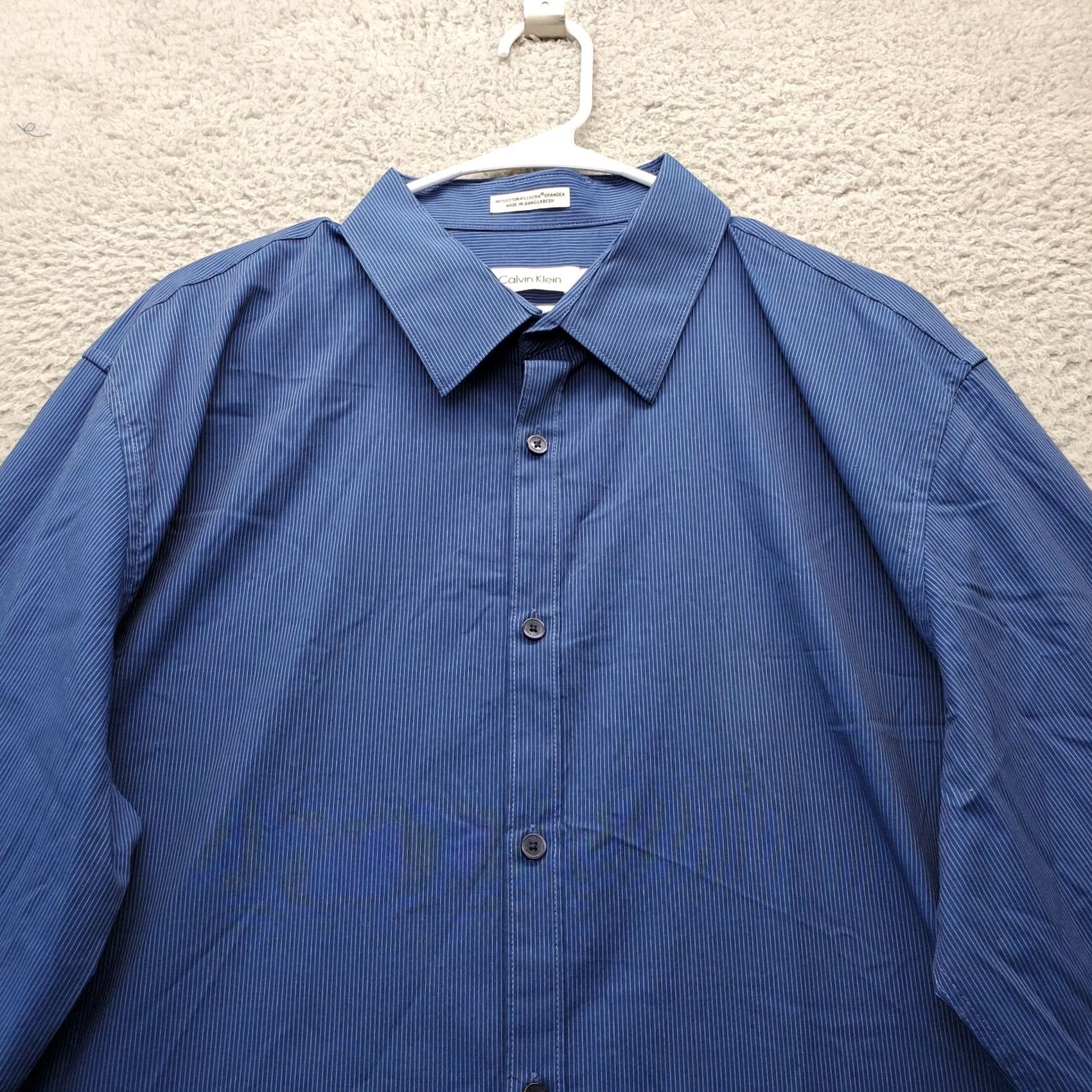 Calvin Klein Calvin Klein Shirt Mens XL Multi Striped Non Iron Long Sleeve Button Down Shirt Size US XL / EU 56 / 4 - 3 Thumbnail