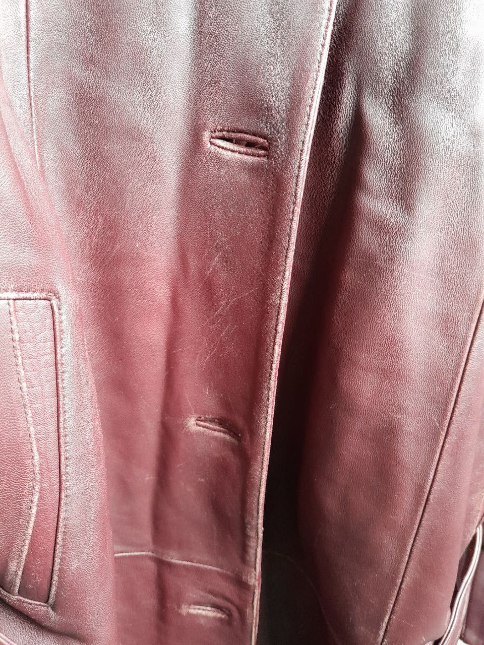 Other Vintage Leather Belted Trench Coat with Fringe - 2XL Size XXL / US 16-18 / IT 52-54 - 3 Thumbnail