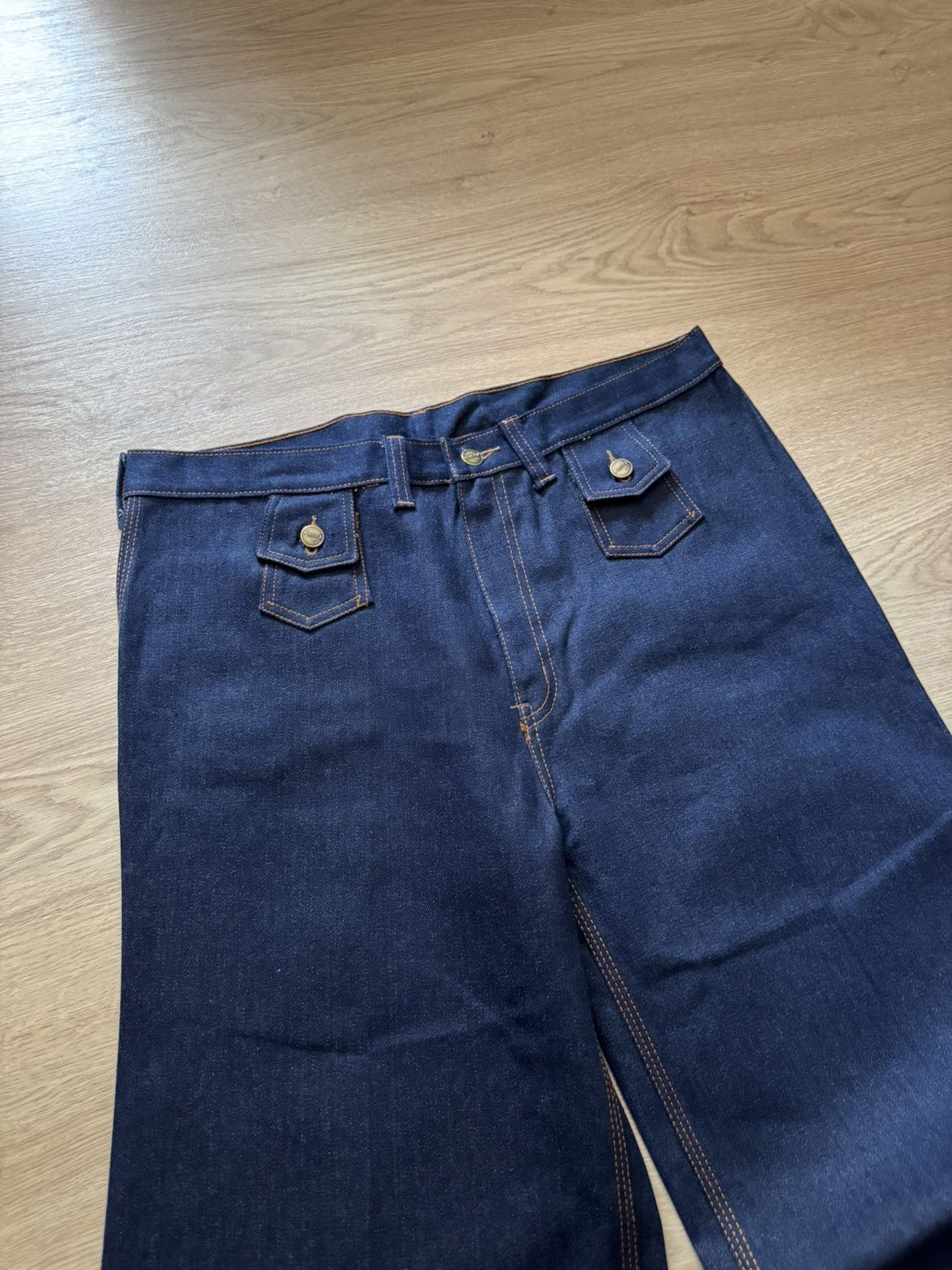 HippyTree Vintage 60-70’s Penisula Women’s Hippie Baggy Denim Jeans Size 38" / US 16 / IT 52 - 2 Thumbnail