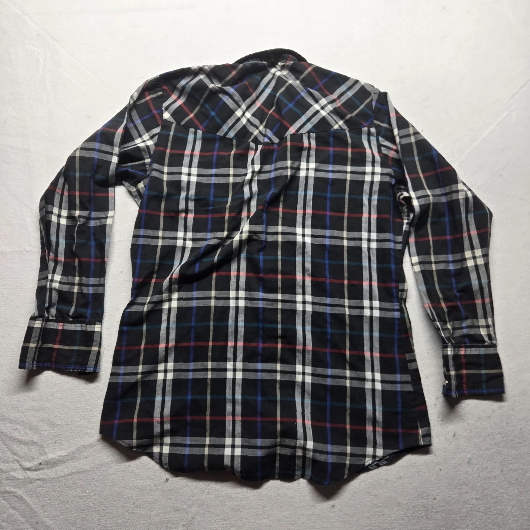 Vintage VINTAGE Ely 1878 Shirt Western Cowboy Rodeo Pearl Snap Black Plaid Long Sleeve M Medium Black Cotton Button-Up Shirt Mens Size US M / EU 48-50 / 2 - 8 Thumbnail