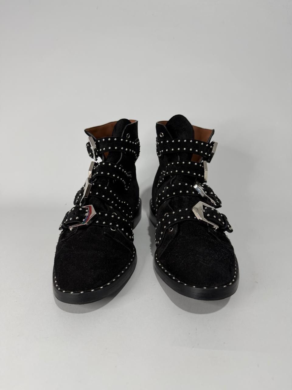 Givenchy GIVENCHY Studded Suede Buckled Ankle Boots Black 40 Size US 10 / IT 40 - 3 Thumbnail