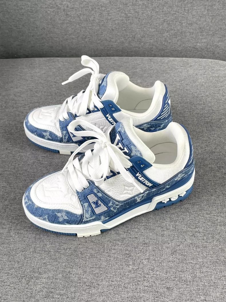 Louis Vuitton Louis Vuitton Tainer Denim Blue shoes Size US 4.5 / IT 34.5 - 2 Thumbnail