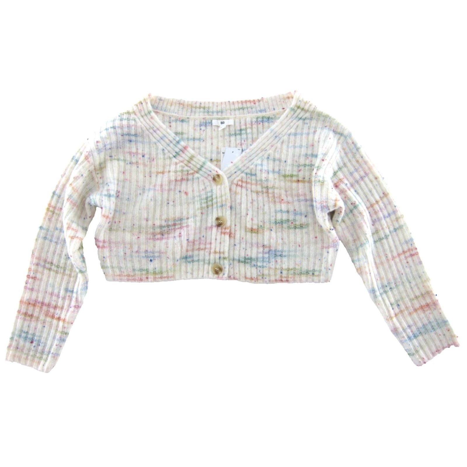 Nordstrom Nordstrom NWT Ivory Space Dye Cropped Cardigan Sweater Small Women Size S / US 4 / IT 40 - 2 Thumbnail