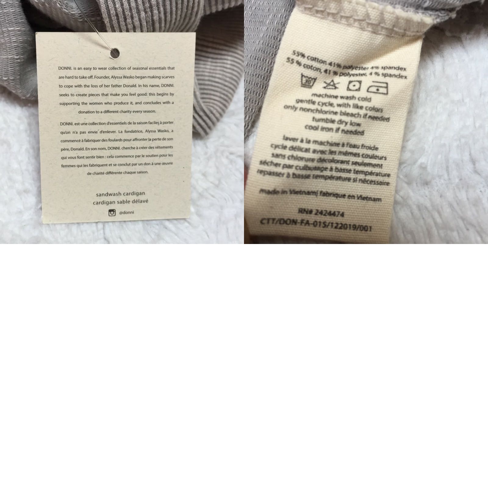 DONNI. Donni Women's Open Front Ribbed Knit Cardigan Duster Gray One Size Lightweight Casual Knit Shirt Size ONE SIZE - 8 Thumbnail
