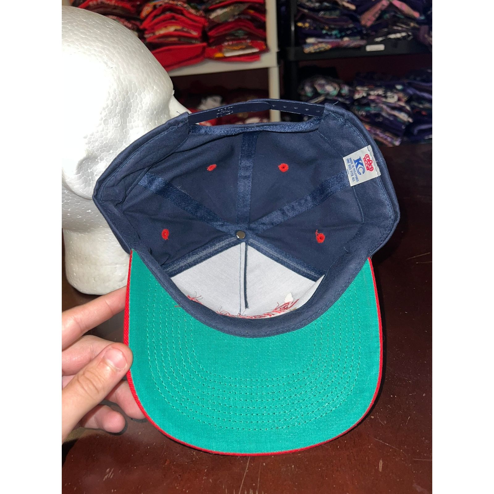 Vintage Vintage Snap On Hat Racing Blue Race Snapback Cap Headwear Size ONE SIZE - 6 Thumbnail