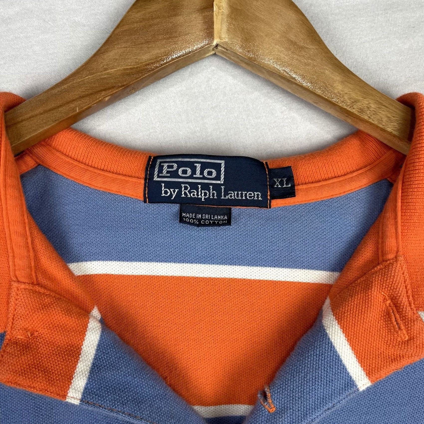 Polo Ralph Lauren Polo Ralph Lauren Shirt Mens XL Polo Striped Short Sleeve Blue Orange Preppy Size US XL / EU 56 / 4 - 6 Thumbnail