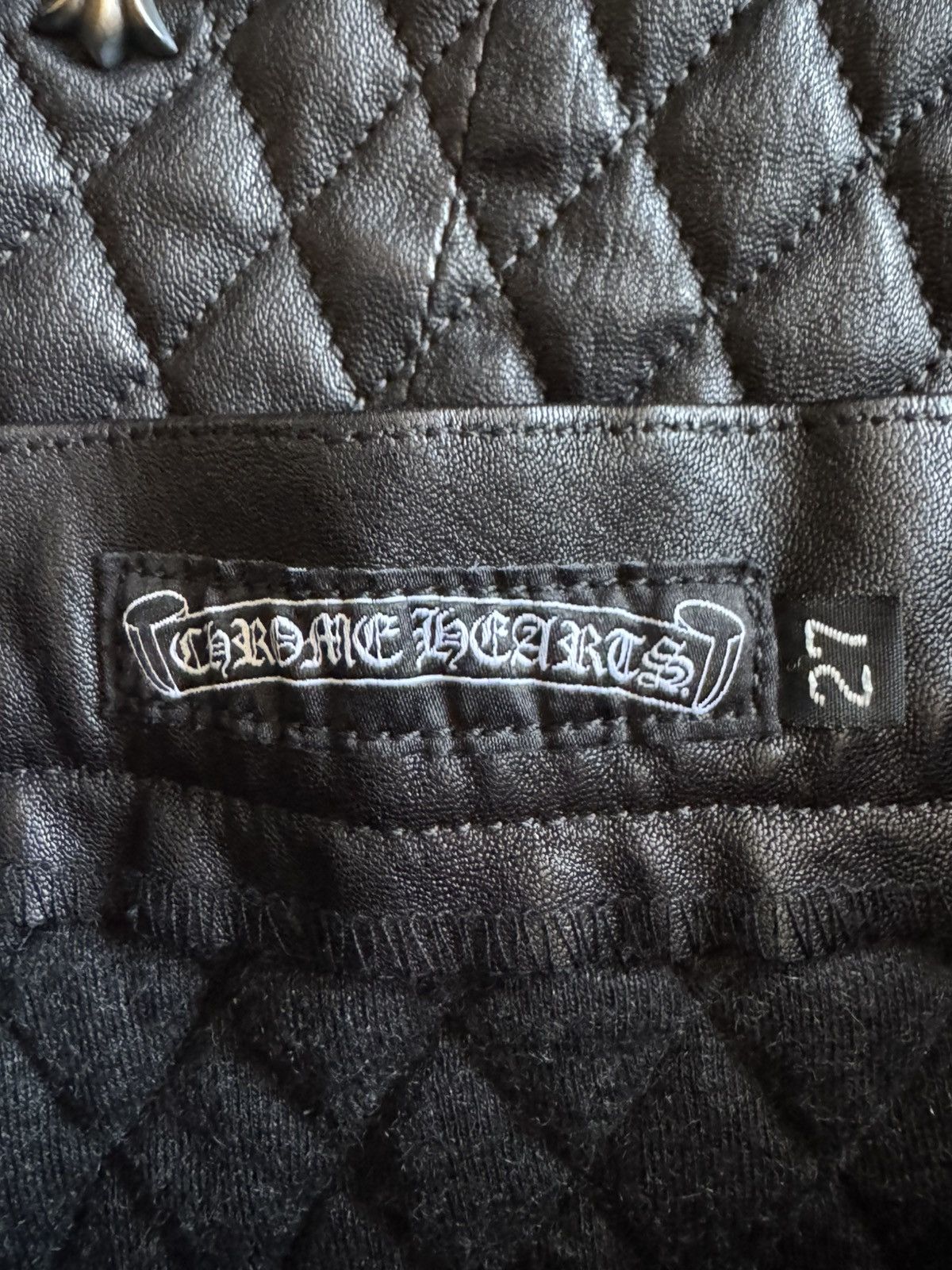 Chrome Hearts CHROME HEARTS Black Diamond Pattern Lambskin Skirt Size 27" / US 4 / IT 40 - 6 Thumbnail