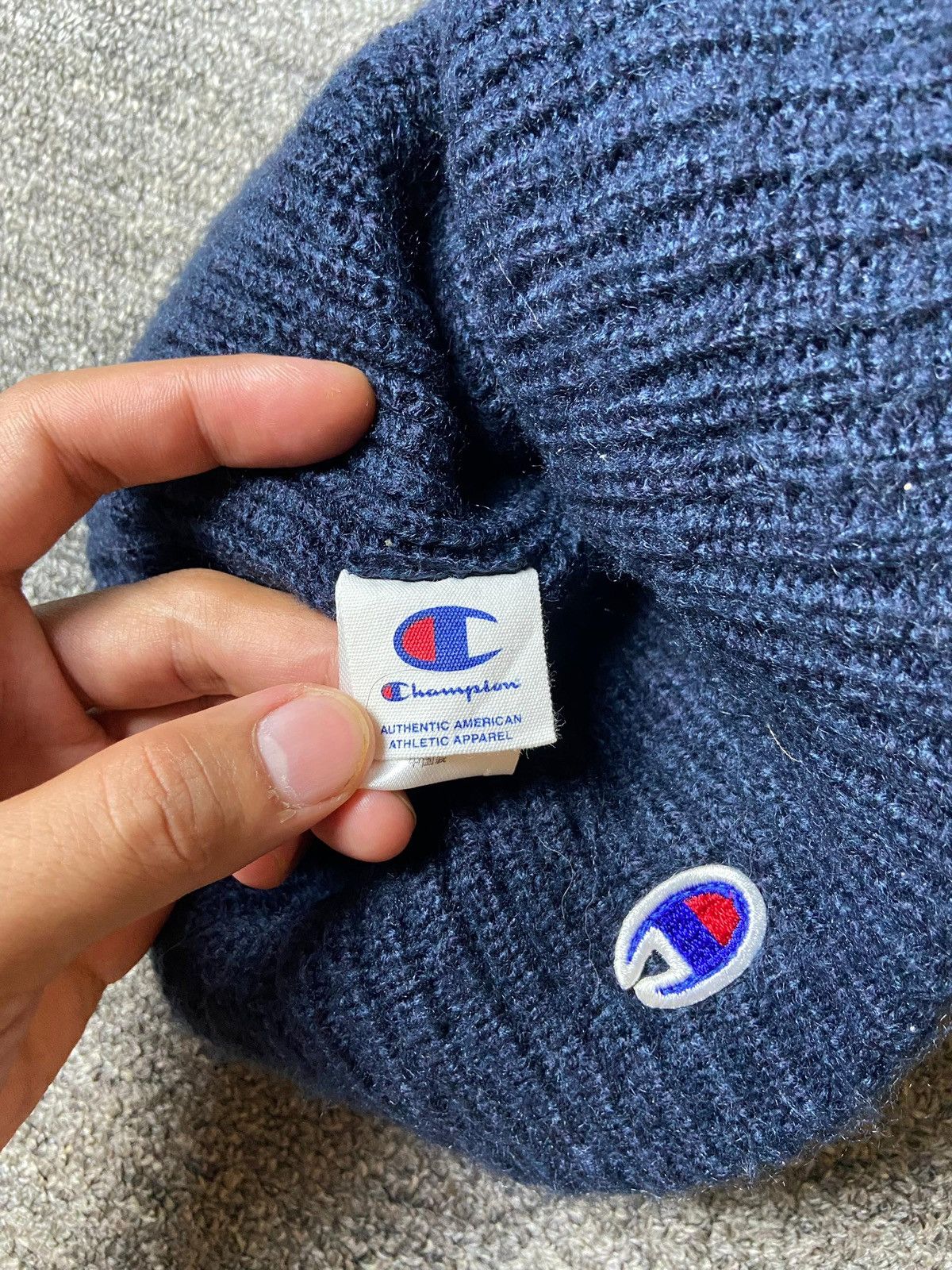 Champion × Japanese Brand × Vintage Vintage CHAMPION Knitted Beanie Hat (129) Size ONE SIZE - 4 Thumbnail