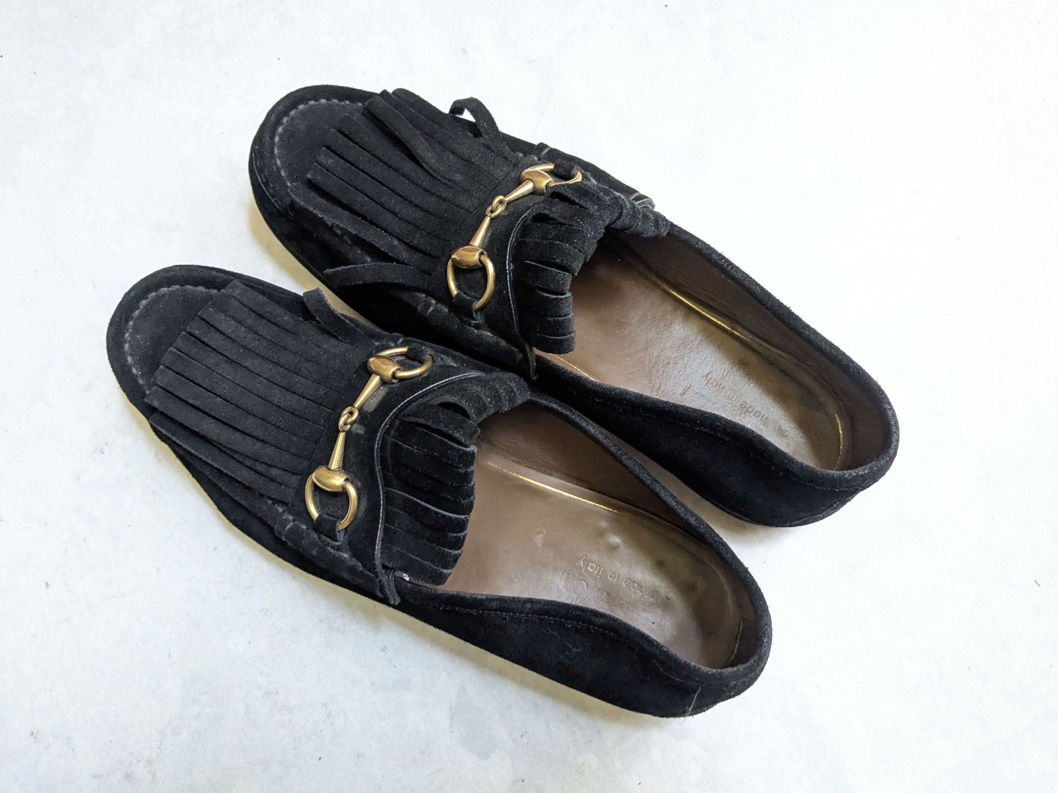 Gucci Gucci Horsebit Loafers Black Suede 10.5 Fringe Size US 10.5 / EU 43-44 - 9 Thumbnail