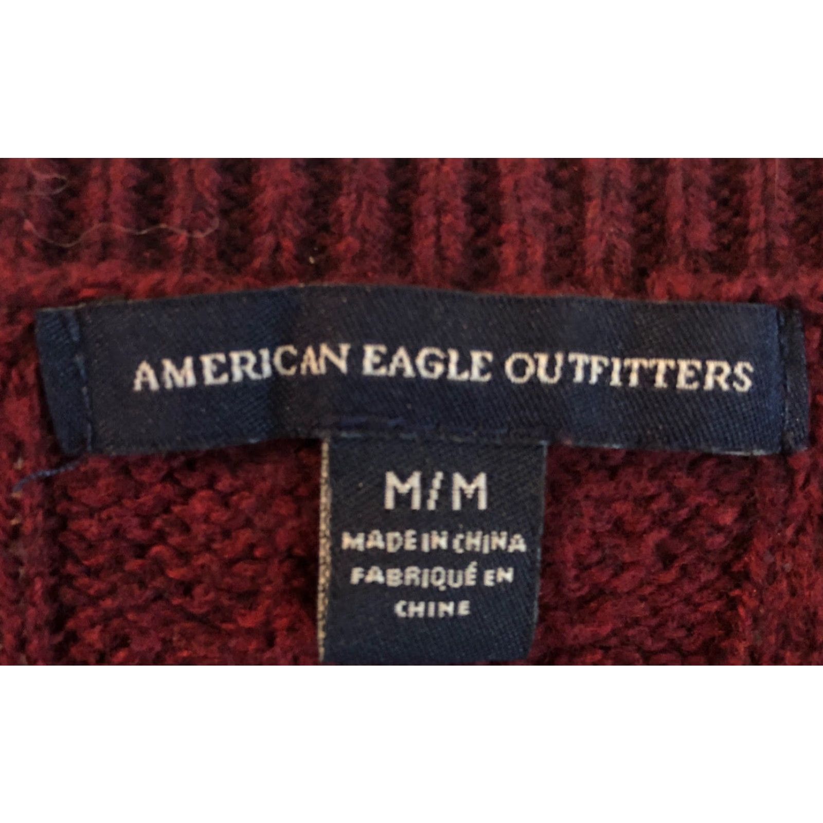American Eagle Outfitters AMERICAN EAGLE Sweater Jrs. Medium Burgundy Maroon Side Zipper Accent Crew Neck M Womens Knits Pullover Long Sleeve Solid Purple Size M / US 6-8 / IT 42-44 - 2 Thumbnail