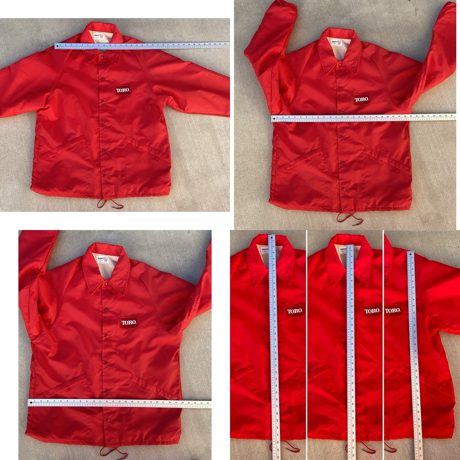 Vintage VINTAGE TORO King Louie Pro Fit Work Jacket USA Made Red 44 L Snap Front Union-Made Men Jacket Size US L / EU 52-54 / 3 - 11 Thumbnail