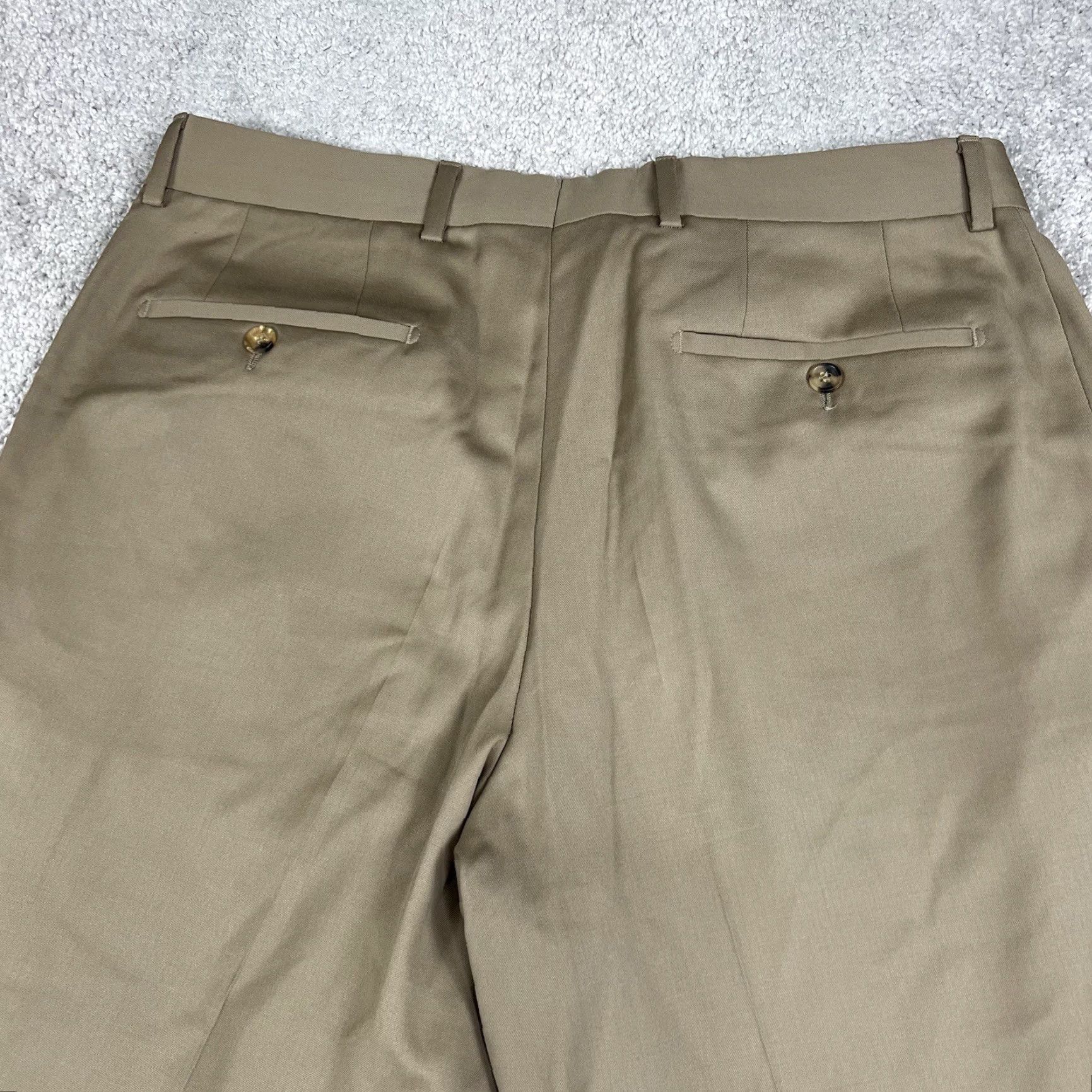 Hugo Boss Hugo Boss Trousers James Brown Mens 35x31 Lightweight Twill Wool Flat Front Pant Size US 35 - 6 Thumbnail