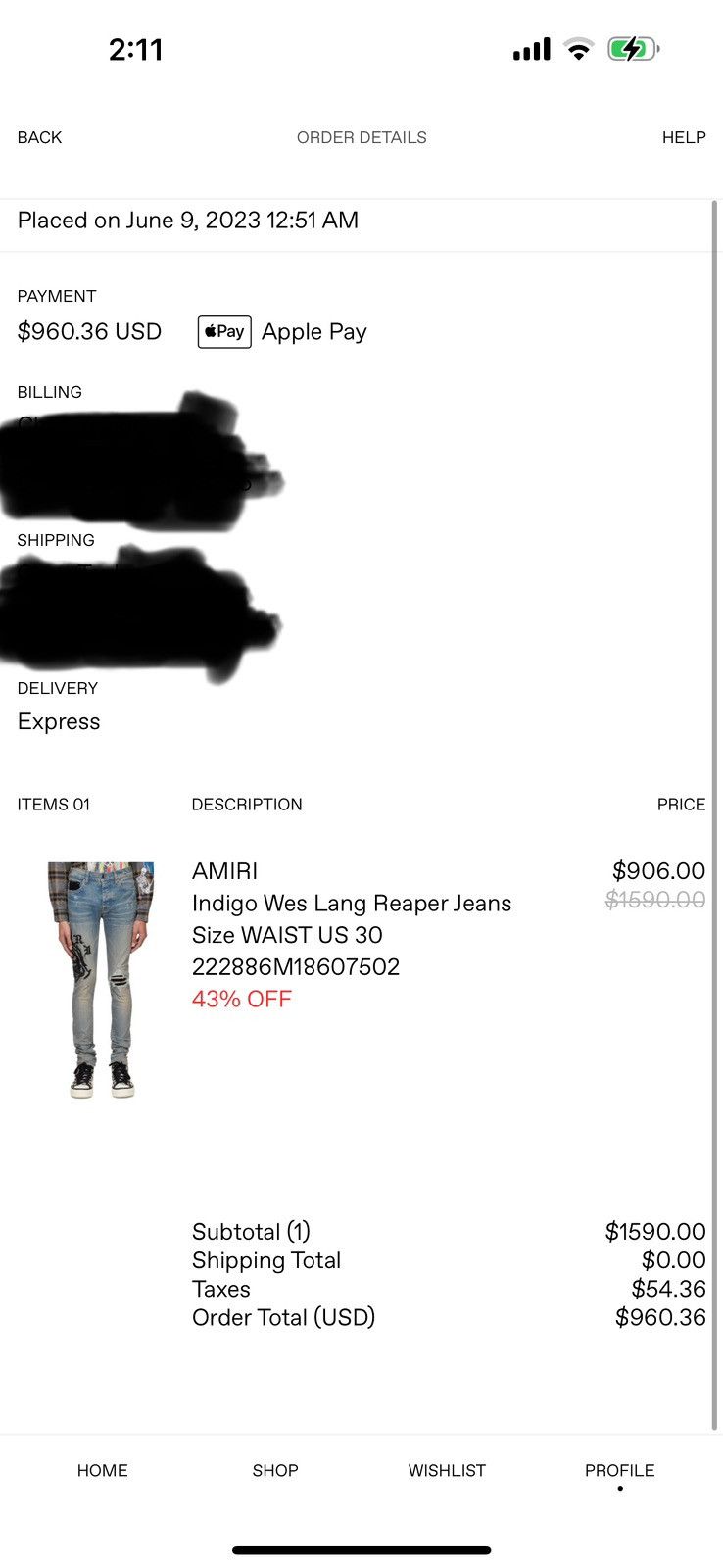 Amiri authentic amiri jeans wes lang size 30 Size US 30 / EU 46 - 8 Thumbnail