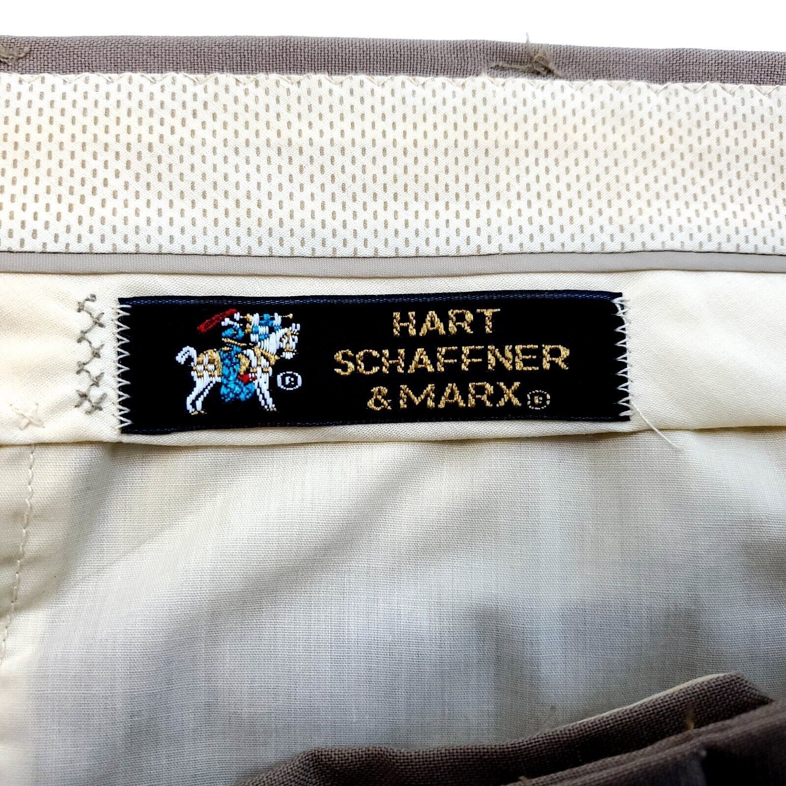 Hart Schaffner Marx Hart Schaffner Marx Virgin Wool Pleated Cuffed Tan High Rise Size 40R - 3 Thumbnail