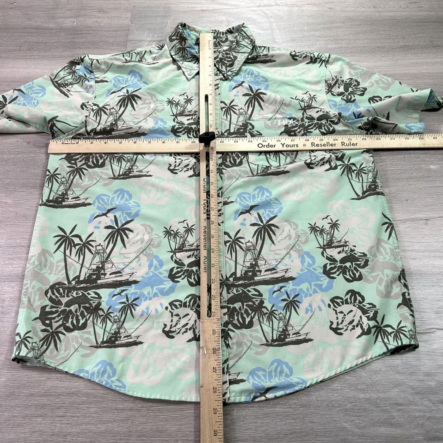 Vintage VINTAGE Huk Performance Fishing Shirt Mens Medium Mint Green Hawaiian Button Down Aloha Size US M / EU 48-50 / 2 - 5 Thumbnail