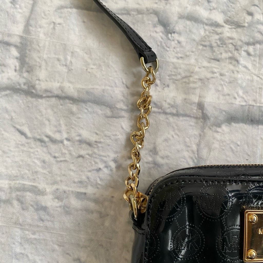 Michael Kors Michael Kors mini crossbody bag w/zipper closure black & gol Size ONE SIZE - 4 Thumbnail
