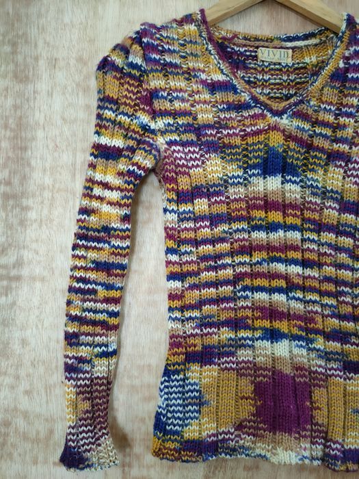 Hanae Mori Vivid Hanea Mori rainbow knitwear art vintage #46-573DLL Size S / US 4 / IT 40 - 8 Thumbnail
