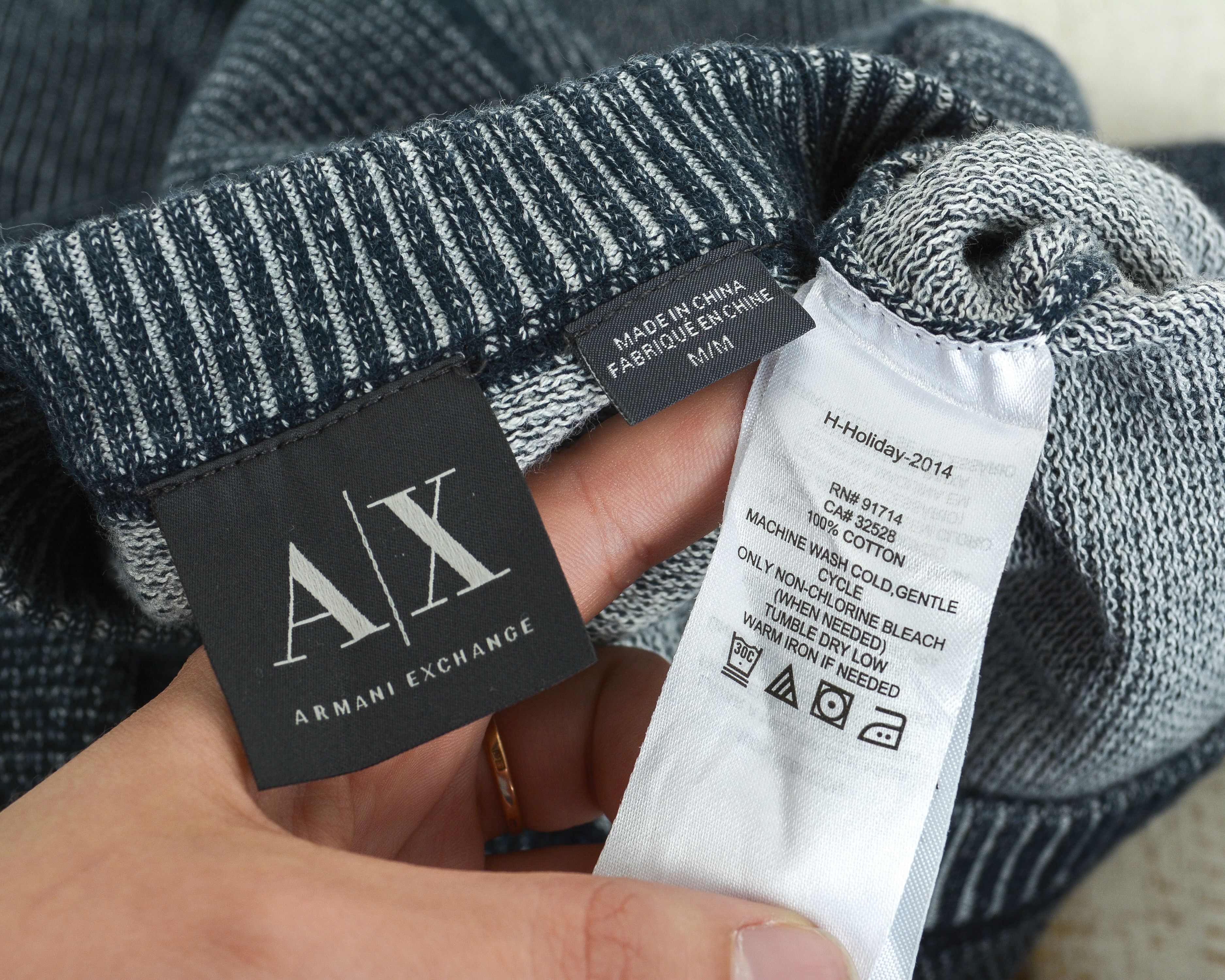 Armani Exchange M Sweater Jumper Grey Big Logo AX Pullover Top Sweatshirt Size US M / EU 48-50 / 2 - 5 Thumbnail