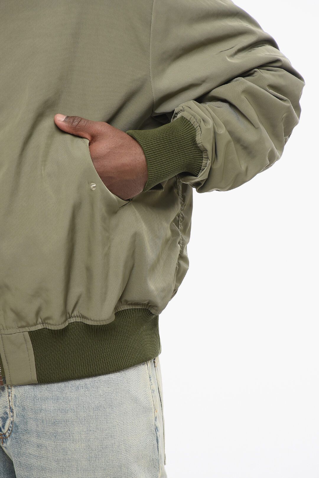 1989 STUDIO og1mm0725 Nylon Bomber Jacket in Military Green Size US XXL / EU 58 / 5 - 3 Thumbnail