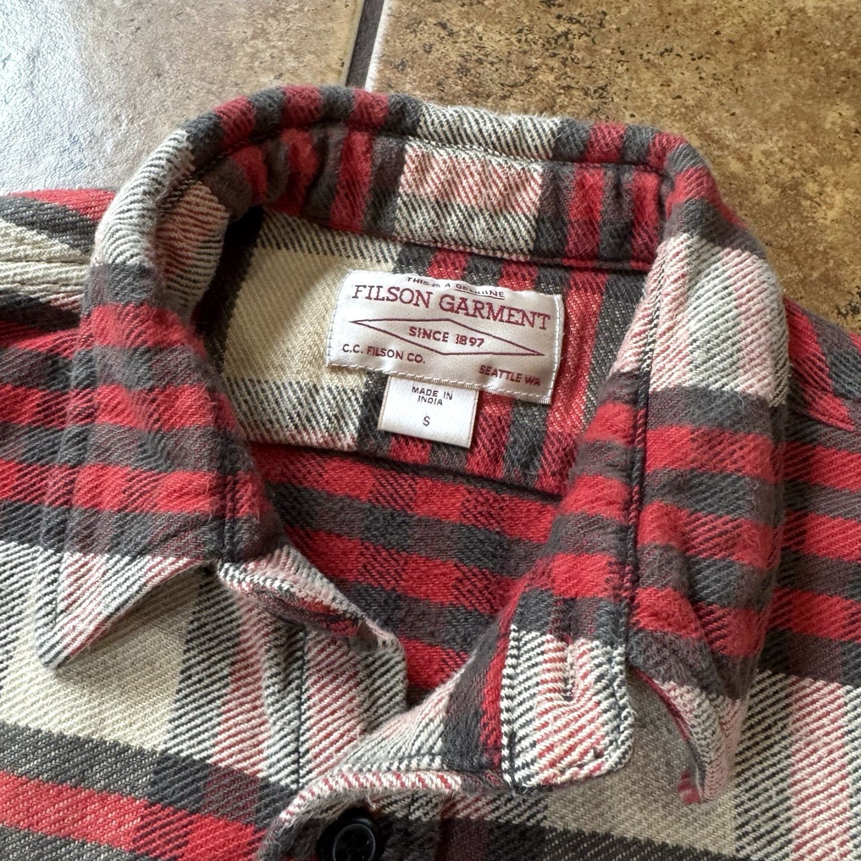 Filson Filson Cotton Flannel Work Shirt S Plaid Red Green Black VTG Chore Button-Up Size US S / EU 44-46 / 1 - 4 Thumbnail