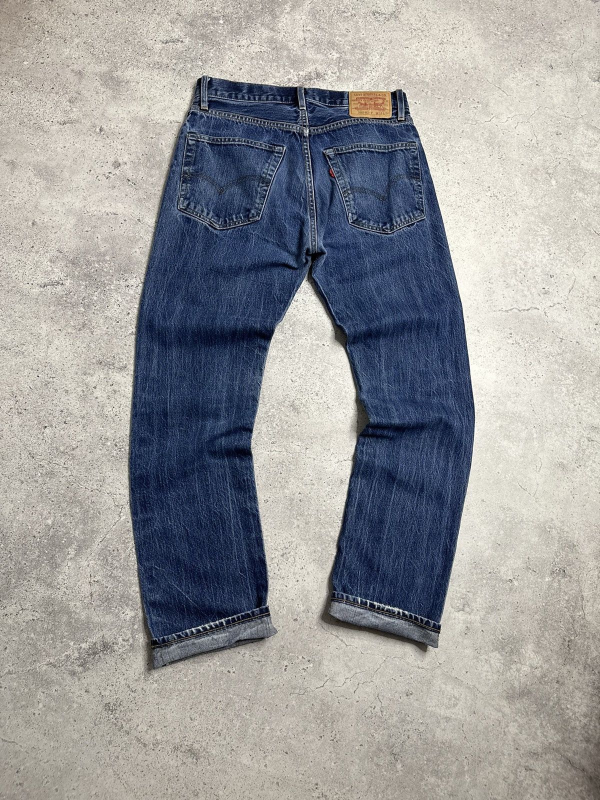 Levi's Levi’s 505 0217 Big E Denim Blue Distressed Selvedge Pants Size US 33 - 1 Thumbnail