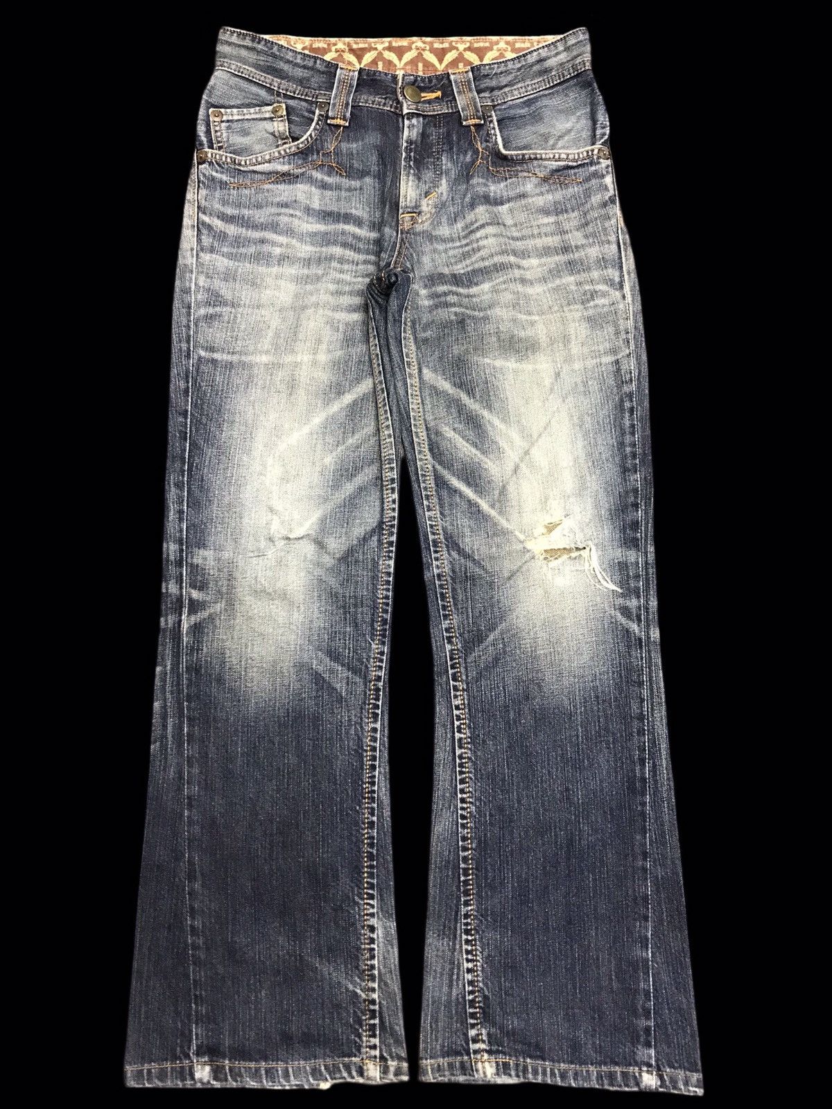 Edwin × Japanese Brand 💥FLARE💥EDWIN BUFFALO HEAD CRSH FLARE DISTRESSED DENIM F329 Size US 30 / EU 46 - 1 Thumbnail