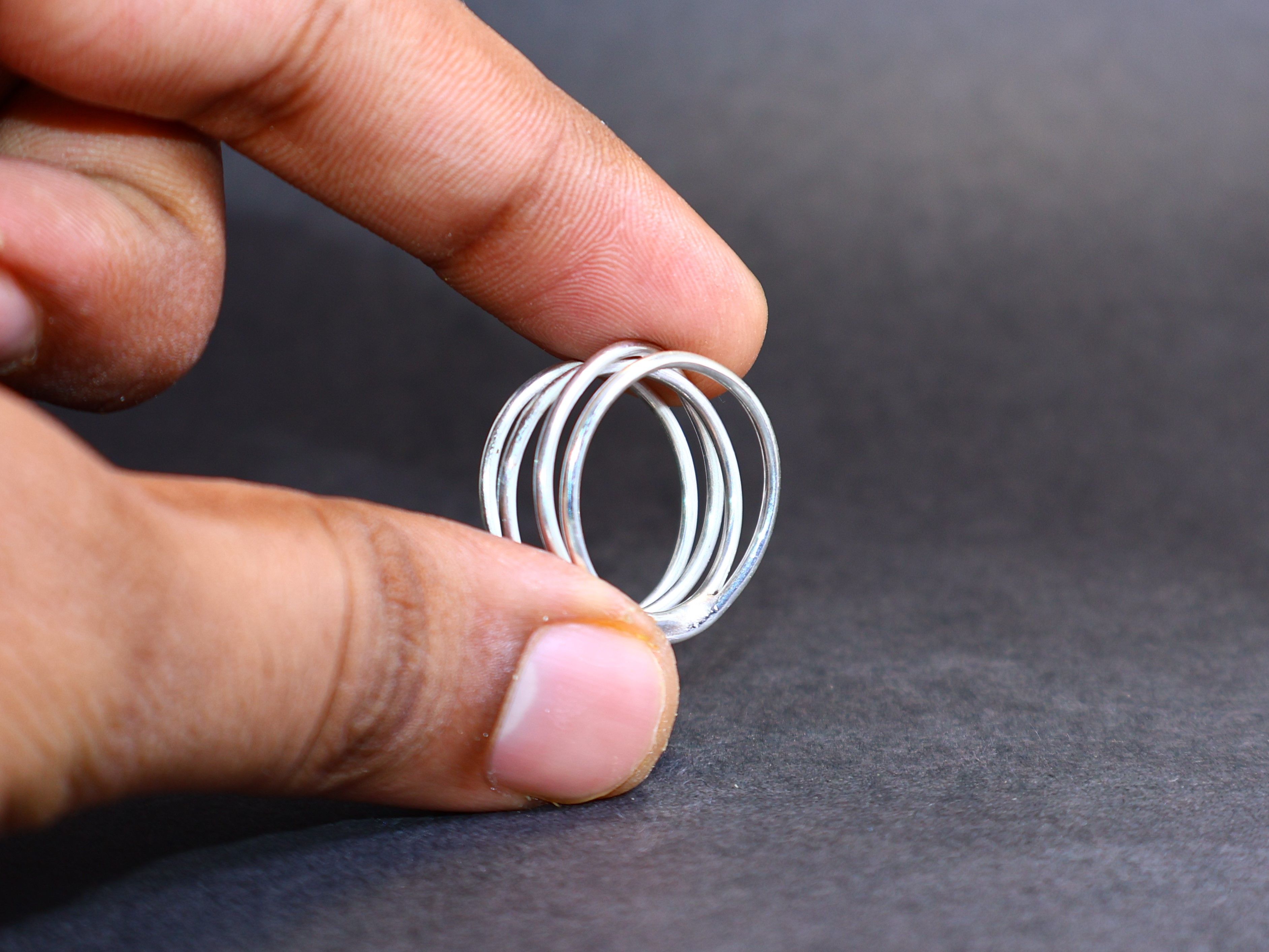 Handmade Rolling Ring, Rolling Band Ring, Handmade Sterling Silver, Size ONE SIZE - 6 Thumbnail