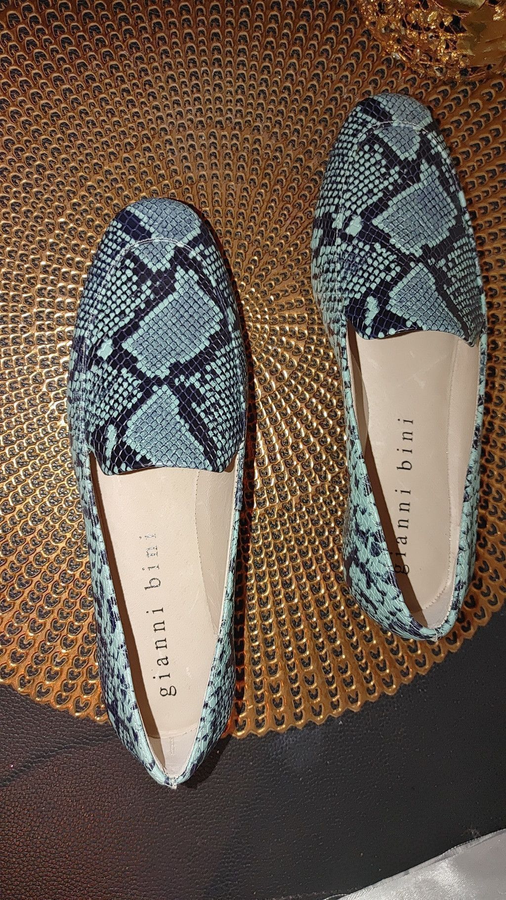 Giani Bernini Gianni Bini Macen Blue Snakeskin Size 7M Size US 7.5 / IT 37.5 - 2 Thumbnail