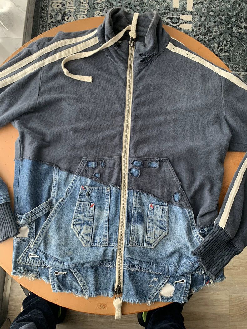 greg lauren Classic denim patchwork school jacket
