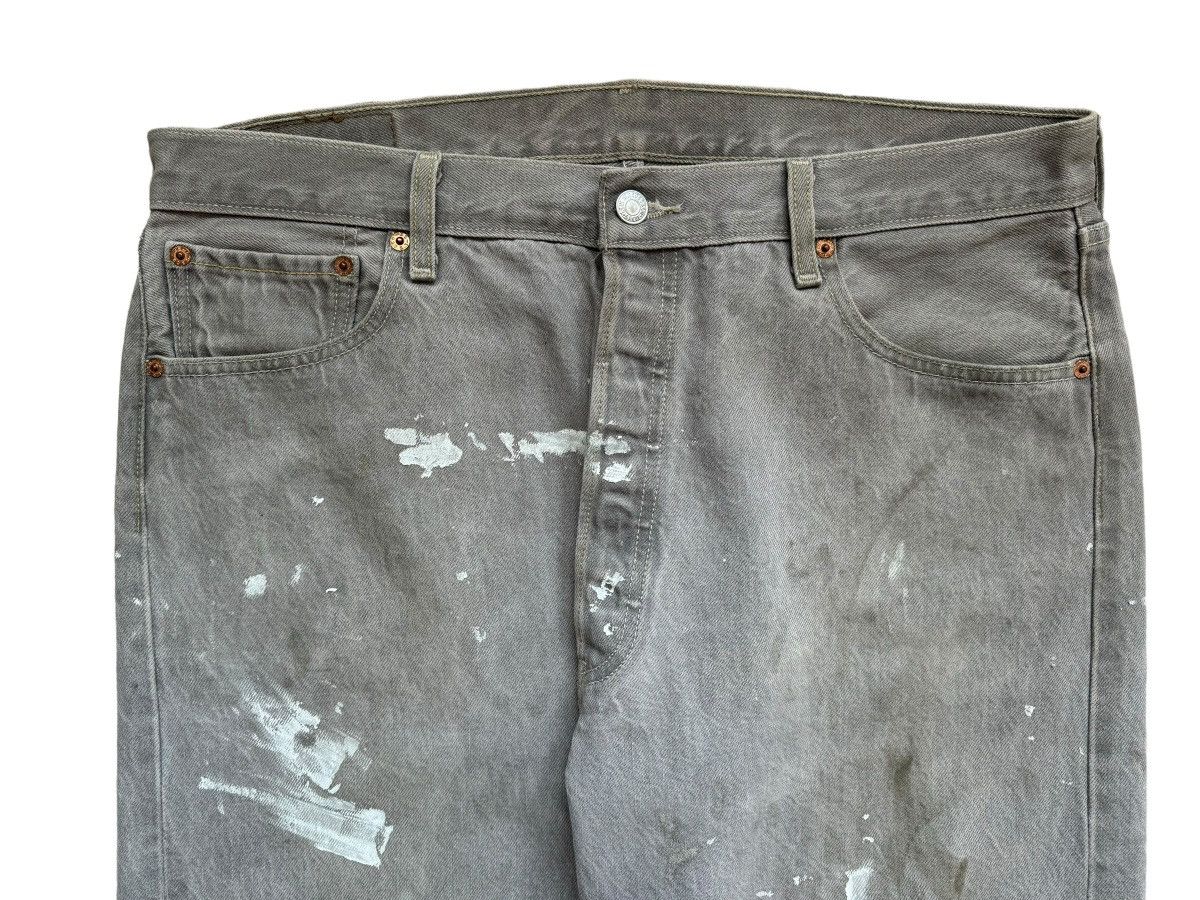 If Six Was Nine Vintage Levi's 501 Grey Wash Painter Denim Jeans Size US 35 - 3 Thumbnail