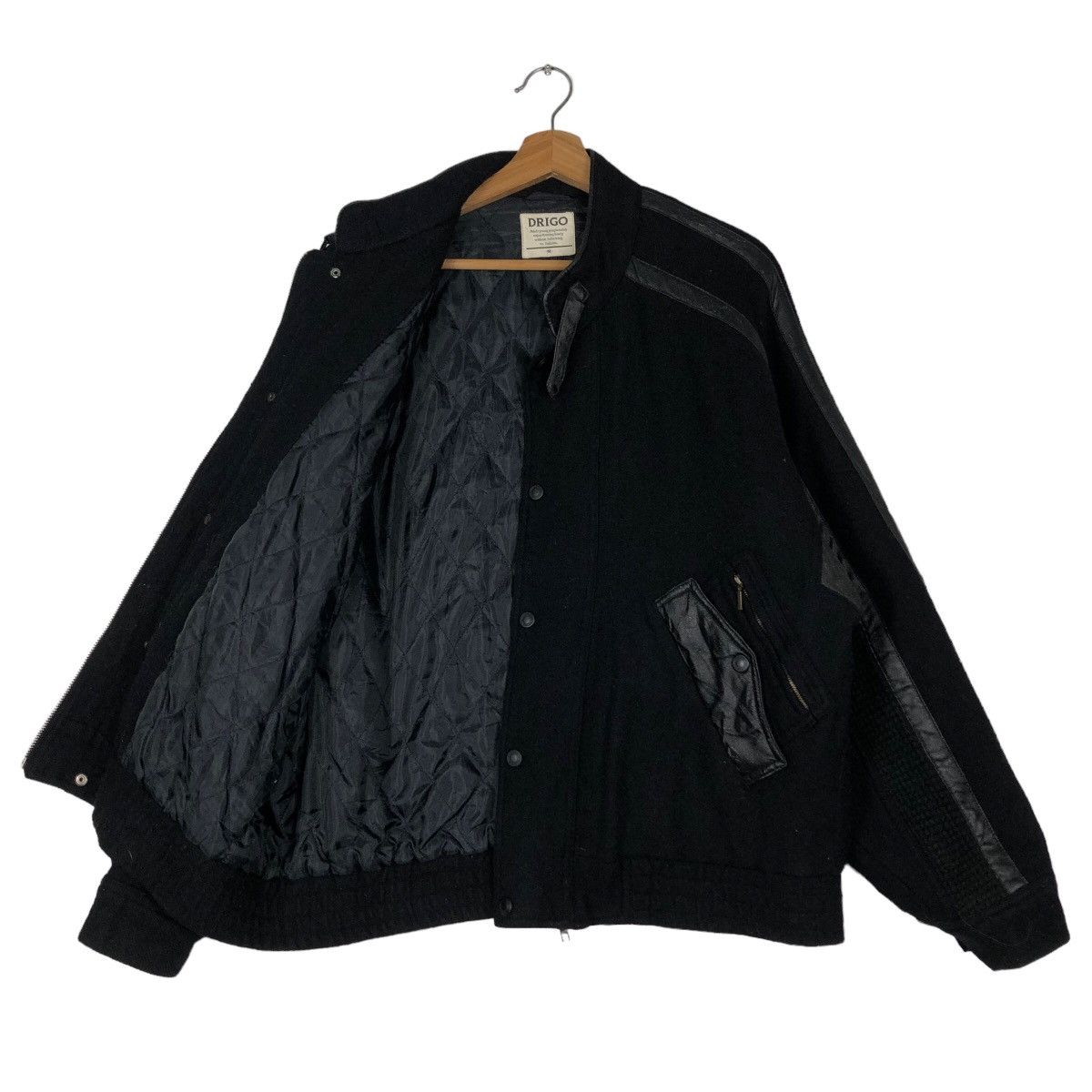 Japanese Brand 🔥Vtg Bomber Jacket Fly Design Rich Black Drigo Issey Miyake Size US M / EU 48-50 / 2 - 9 Thumbnail