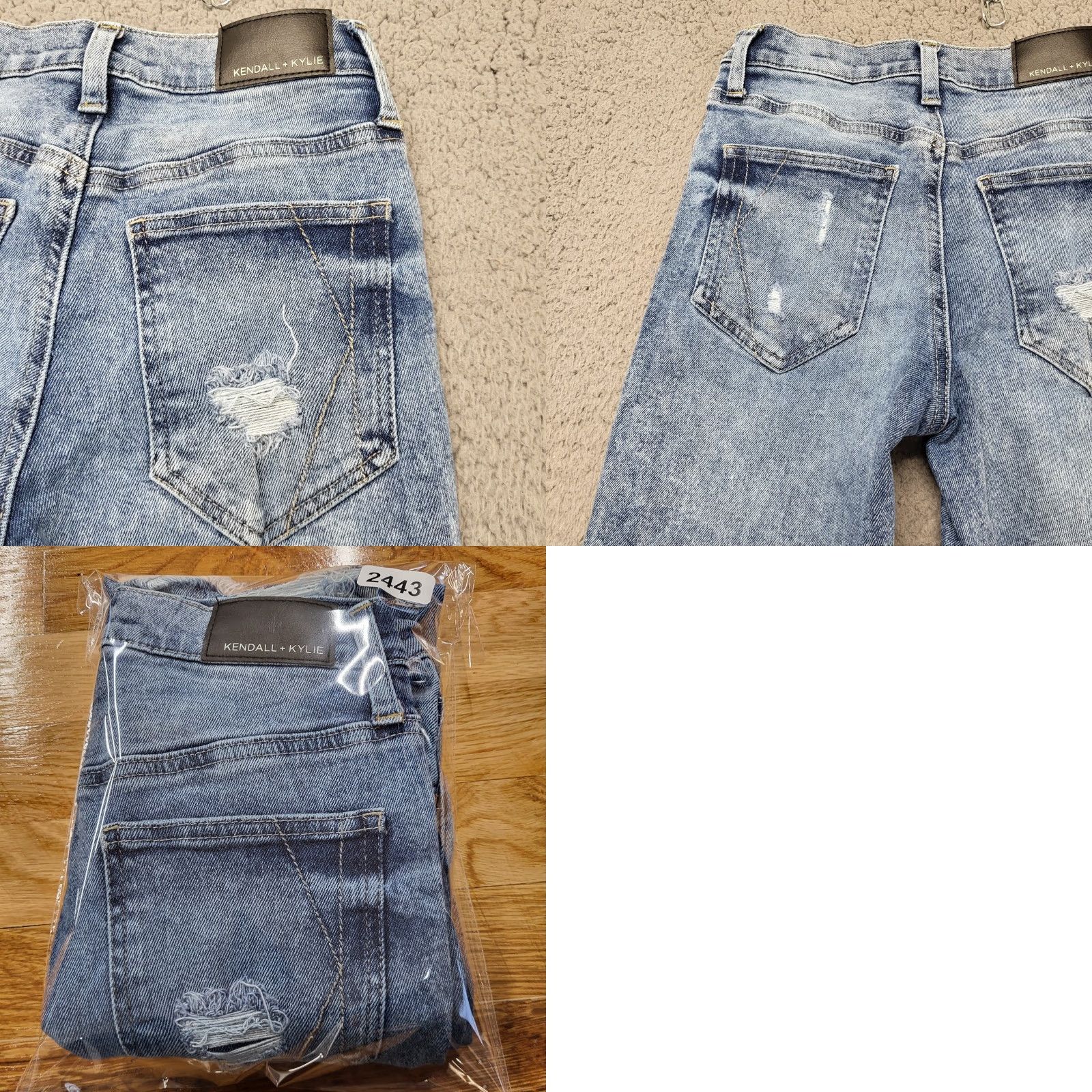 Vintage KENDALL + KYLIE Jeans The Icon High Rise Straight Distressed 1/25 Women's Denim Blue Distressed Jeans Hosiery? Size 42" / US 20 - 11 Thumbnail