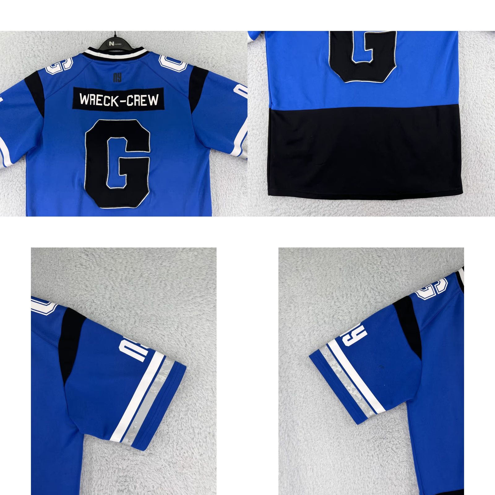 Vintage VINTAGE Imperious Jersey Mens L Blue Black G Wreck-Crew 90s Hip Hop Button-Up Short Sleeve Polyester Casual Shirt Size US L / EU 52-54 / 3 - 8 Thumbnail
